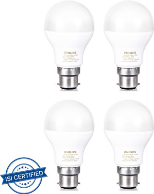 PHILIPS 7 W Basic Round B22 LED Bulb(White, Pack of 4)