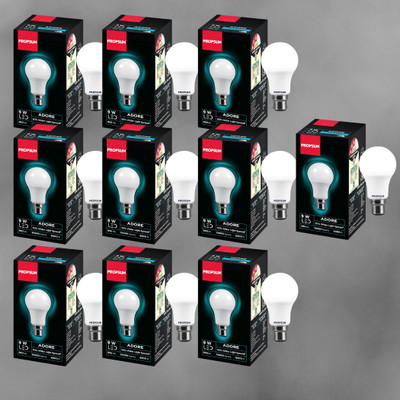 PROPSUN 9 W Inverter Round B22 D Inverter Bulb(White, Pack of 10)