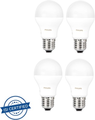 PHILIPS 9 W Standard E27 LED Bulb(White, Pack of 4)