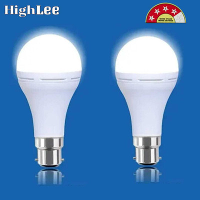 Highlee 12 W Inverter Round B22 Inverter Bulb(White, Pack of 2)