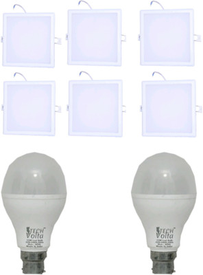 Techvolta 15 W, 15 W Basic Spot 2 Pin LED Bulb(White, Pack of 8)