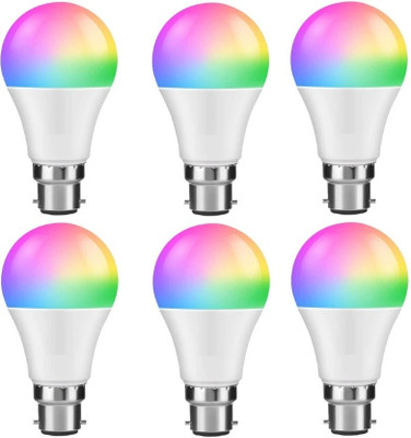 spark world 9 W Basic Standard B22 LED Bulb(Multicolor, Pack of 6)