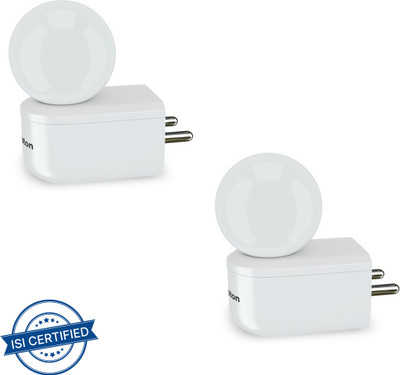 Crompton 0.5 W Basic Decorative Plug & Play Night Bulb(White, Pack of 2)