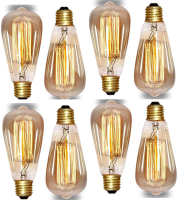 ZOREZA 4 W Basic Decorative E27 LED Bulb(Yellow, Pack of 8)