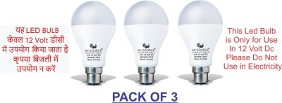 AP Source 9 W Round B22 LED Bulb(White, Pack of 3)