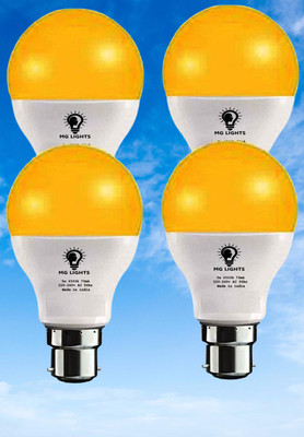mg lights 5 W Basic Arbitrary B22 LED Bulb(Yellow, Pack of 4)