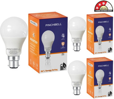 pinchbell 9 W Basic Round B22 LED Bulb(White, Pack of 3)