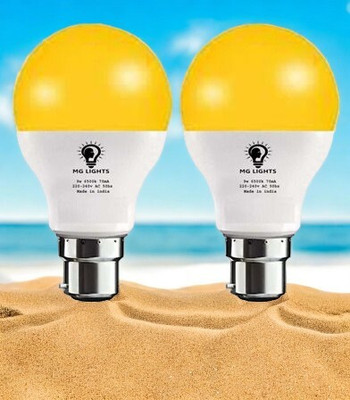 mg lights 5 W Basic Arbitrary B22 LED Bulb(Yellow, Pack of 2)