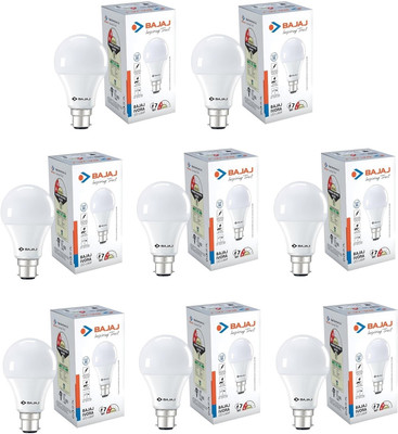 BAJAJ 7 W Basic Round B22 LED Bulb(White, Pack of 8)