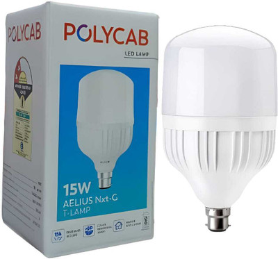 Polycab 15 W Basic Round B22 LED Bulb(White)