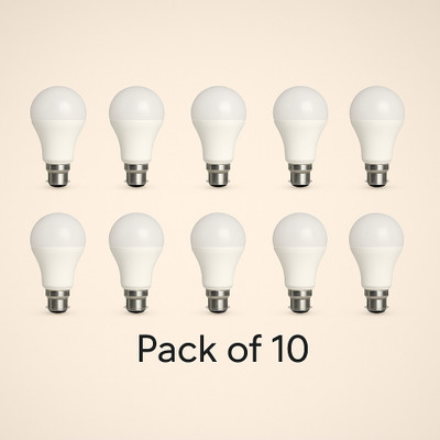 Gold Nation 9 W Eye Safety Compliance Standard B22 LED Bulb(White, Pack of 10)