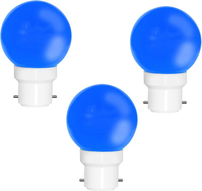 Fybros 0.5 W Basic Round B22 LED Bulb(Blue, Pack of 3)