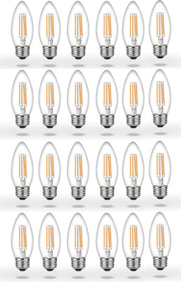vibunt 4 W Basic Candle E27 LED Bulb(Yellow, Pack of 24)