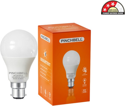 pinchbell 9 W Basic Round B22 LED Bulb(White, Pack of 4)