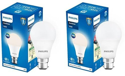 PHILIPS 10 W Basic Standard B22 LED Bulb(White, Pack of 2)