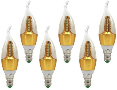 Virya 4 W Basic Candle E14 LED Bulb(Yellow, Pack of 6)