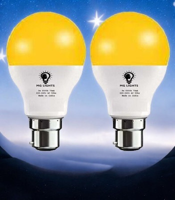 mg lights 5 W Basic Arbitrary B22 LED Bulb(Yellow, Pack of 2)