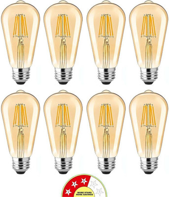 elon musk 4 W Basic Arbitrary E27 LED Bulb(Yellow, Pack of 8)