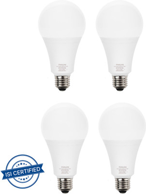 PHILIPS 26 W Basic Round E27 LED Bulb(White, Pack of 4)