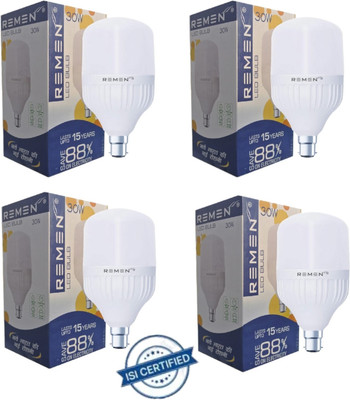 REMEN 30 W Basic Standard B22 LED Bulb(White, Pack of 4)