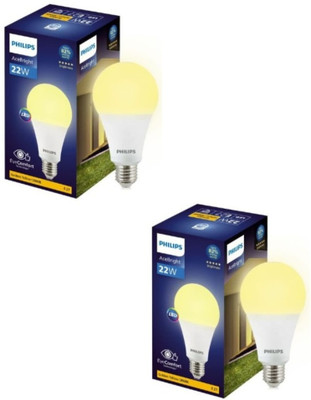 PHILIPS 22 W Basic Round E27 LED Bulb(Yellow, Pack of 2)