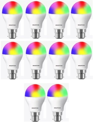 Brightstar 9 W Decorative B22 LED Bulb(Red, Blue, Pink, Orange, White, Green, Yellow, Pack of 10)