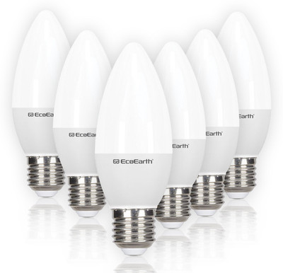 ECOEARTH 5 W Basic Candle B22 LED Bulb(White, Pack of 6)