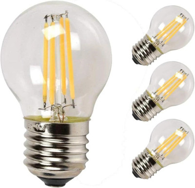 Virya 4 W Basic Globe E27 Flouroscent Bulb(Yellow, Pack of 4)