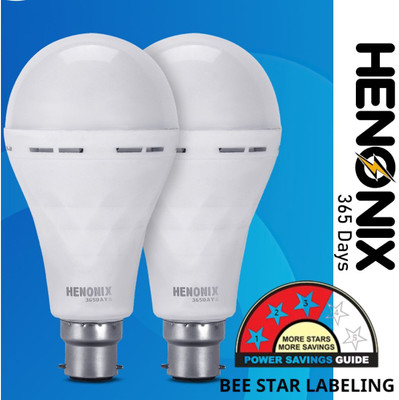 HENONIX 12 W Inverter Round B22 Inverter Bulb(White, Pack of 2)