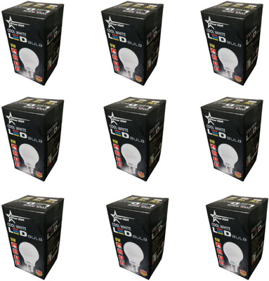 STARLIGHT 9 W Basic Standard B22 LED Bulb(White, Pack of 9)
