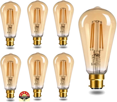 Hybrix 4 W Basic Decorative B22 LED Bulb(Gold, Pack of 7)