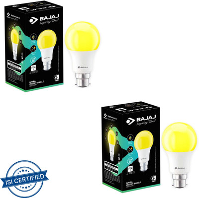 BAJAJ 9 W Basic Round B22 LED Bulb(Yellow, Pack of 2)