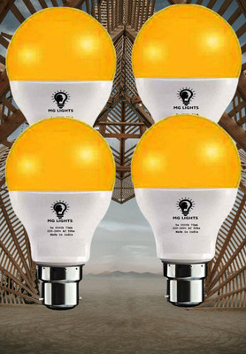 mg lights 5 W Basic Arbitrary B22 LED Bulb(Yellow, Pack of 4)