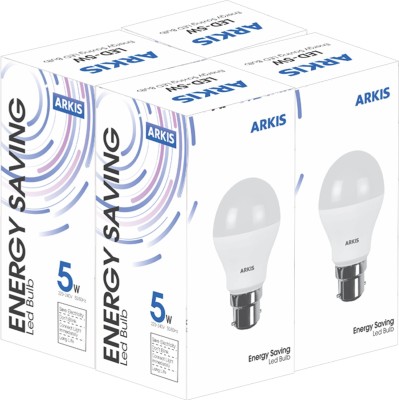 ARKIS 5 W Round B22 LED Bulb(White, Pack of 4)