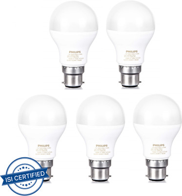 PHILIPS 7 W Basic Round B22 LED Bulb(White, Pack of 5)