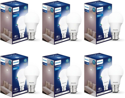 PHILIPS 14 W Basic Standard B22 LED Bulb(White, Pack of 6)