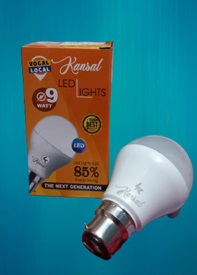 KANSAL 9 W Basic Round B22 LED Bulb(White, Pack of 2)