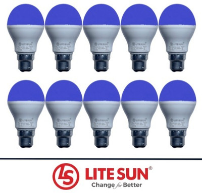 LiteSun 5 W Basic Standard B22 LED Bulb(Blue, Pack of 10)