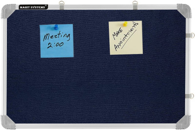 Mahit Systems 1.5x2 Ft. Notice/Display Board High Resilience Foam Fabric with (20 Push Pins) Cork Bulletin Board(Blue - 41x59 Cms)