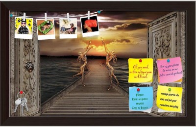 Artzfolio Gaze Toward Heavens Notice Pin Board Dark Brown Frame 19.3x12inch (49x30cms) Cork Bulletin Board(Multicolor 19.3 x 12 inch (49 x 30 cms))