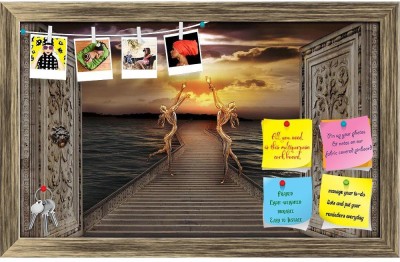 Artzfolio Gaze Toward Heavens Notice Pin Board Antique Golden Frame 19.3x12inch (49x30cms) Cork Bulletin Board(Multicolor 19.3 x 12 inch (49 x 30 cms))