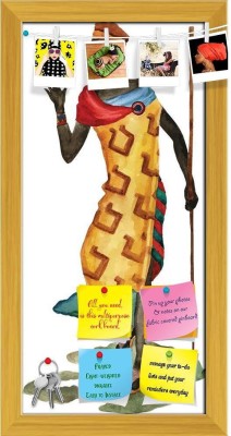 Artzfolio Ethnic Dance Involves Unity With Nature Pinboard Golden Frame 12x24.5inch Cork Bulletin Board(Multicolor 12 x 24.5 inch (30 x 62 cms))