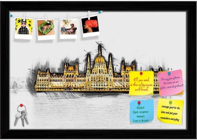 Artzfolio The Hungarian Parliament Building, Hungary Pinboard Black Frame 23.4x16inch Cork Bulletin Board(Multicolor 23.4 x 16 inch (59 x 41 cms))