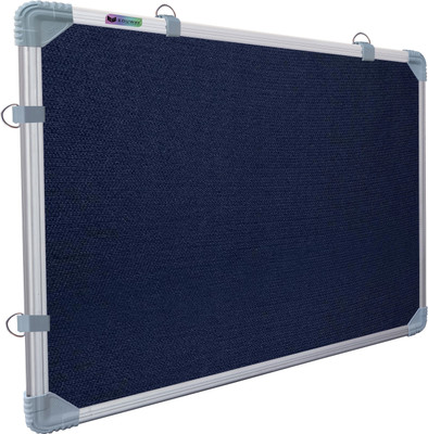 Eduway Cork Bulletin Board(White, Blue Combination Board 1.5X2 Feet (Non Magnetic Whiteboard with Blue Pin-up Notice Board) with 20 Push Pins for Home, Office & School, Heavy-Duty Aluminium Frame)