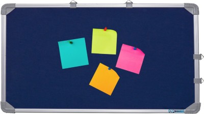 APBOARDS Aluminium Framed Notice Board for Office and School Use With Pushpin- Pack of 2 Cork Bulletin Board(Blue 1x2feet)