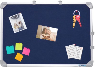 APBOARDS Aluminium Framed Soft Fabric Board For Home,Office & School Use Also Cork Bulletin Board(Blue 1.5x2 ft)