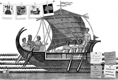 Artzfolio Theseus EscapeS After Killing The Minotaur 1872 Frameless Pinboard 23.8x16inch Cork Bulletin Board(Multicolor 23.8 x 16 inch (60 x 41 cms))