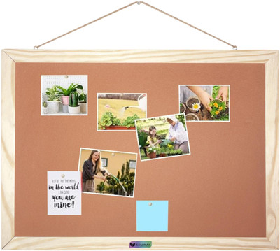 Eduway Pine Bulletin Board Cork Bulletin Board(Brown 12x15 Inch (30x38 Cms))