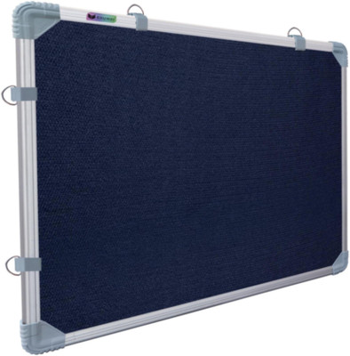 Eduway 3x4 Ft. Notice/Display Board High Resilience Foam Fabric with (20 Push Pins) Cork Bulletin Board(Blue 3x4 ft)