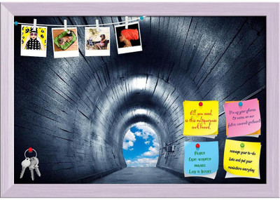 Artzfolio Tunnel Towards The Sky Notice Pin Board White Frame 17.6 x 12 inch (45 x 30 cms) Cork Bulletin Board(Multicolor 17.6 x 12 inch (45 x 30 cms))